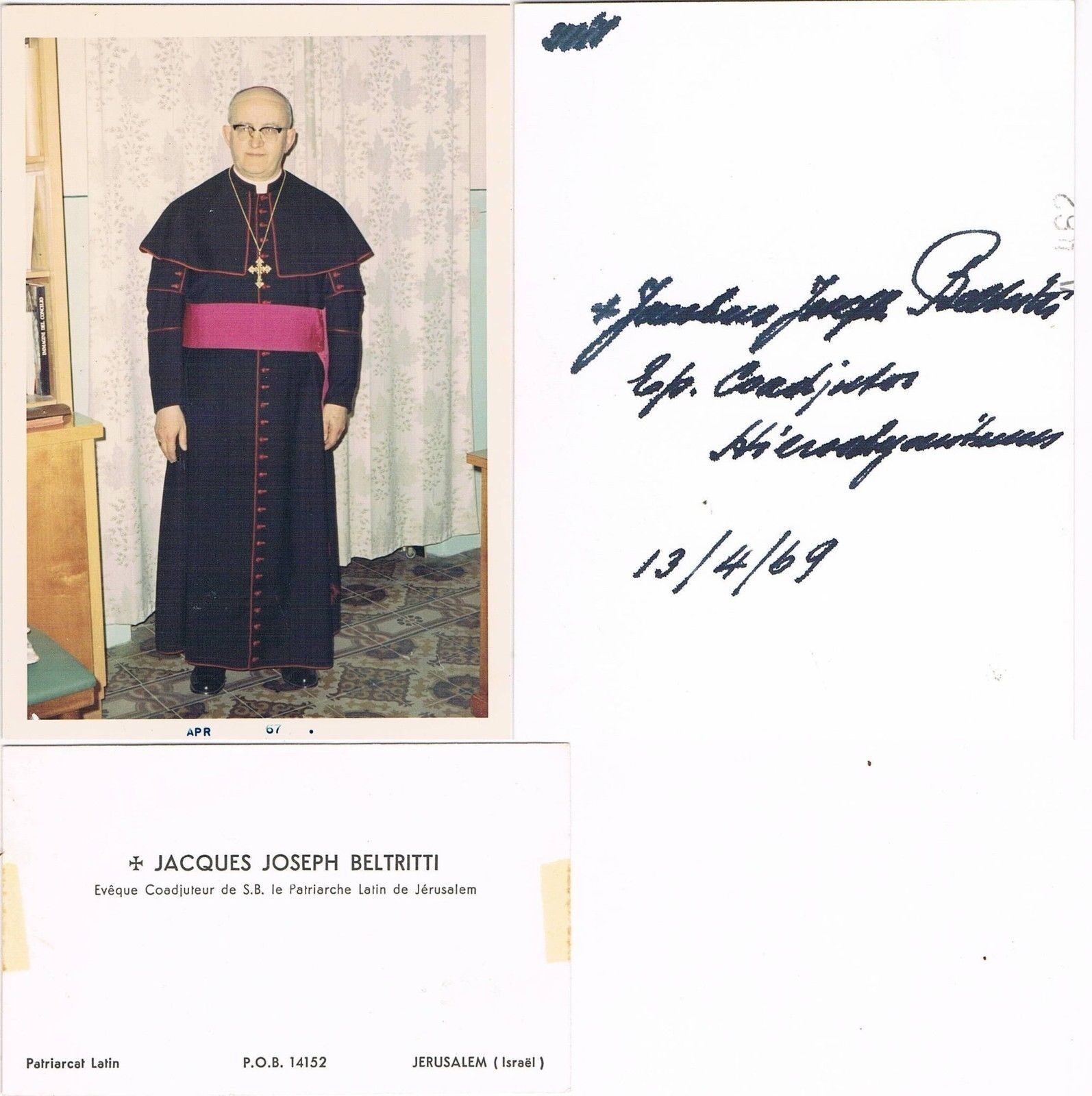 Patriarch Giacomo Giuseppe Beltritti 1910-92 signed 3.5x5