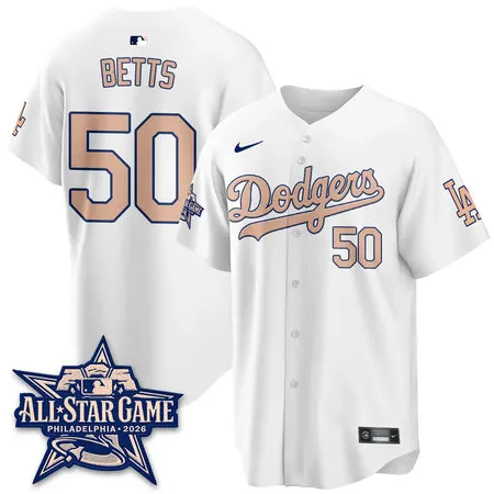 Men's Los Angeles Dodgers #50 Mookie Betts White 2026 MLB All-Star Jersey