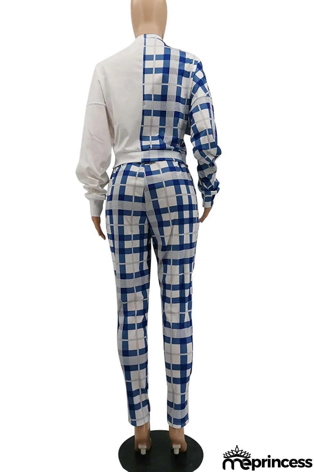 Red Casual Print Bandage Split Joint O Neck Long Sleeve Two Pieces