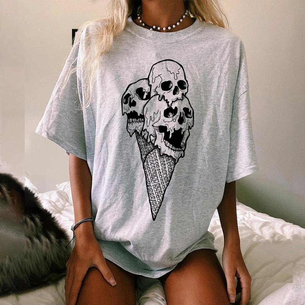 Minnieskull Ice cream skulls printed T-shirt - Minnieskull