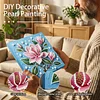 (25x25cm)DIY Pink Magnolia Flower Framed Handmade Pearl Painting Art Craft Kit Living Home Decor