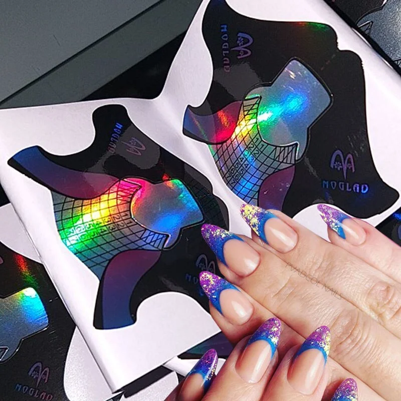 Sculpted Nails Professional Nail Art Tips Extension Forms Guide Stickers Self Adhesive Acrylic UV Gel Form Tool-Nail Inspo