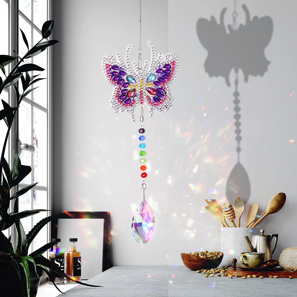 DIY Diamond Painting Sun Catcher -  Butterfly