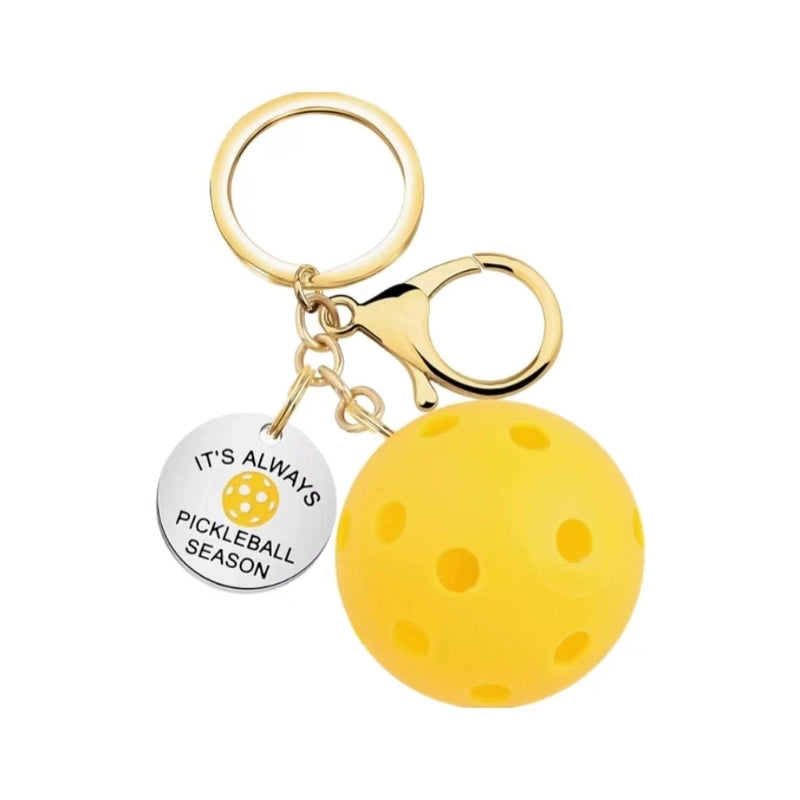 Minimalist Pickleball Stainless Steel Unisex Bag Pendant Keychain