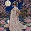 Geisha- peinture diamant sp&eacute;ciale partielle, 30 x 30 cm / 11,8 x 11,8 pouces