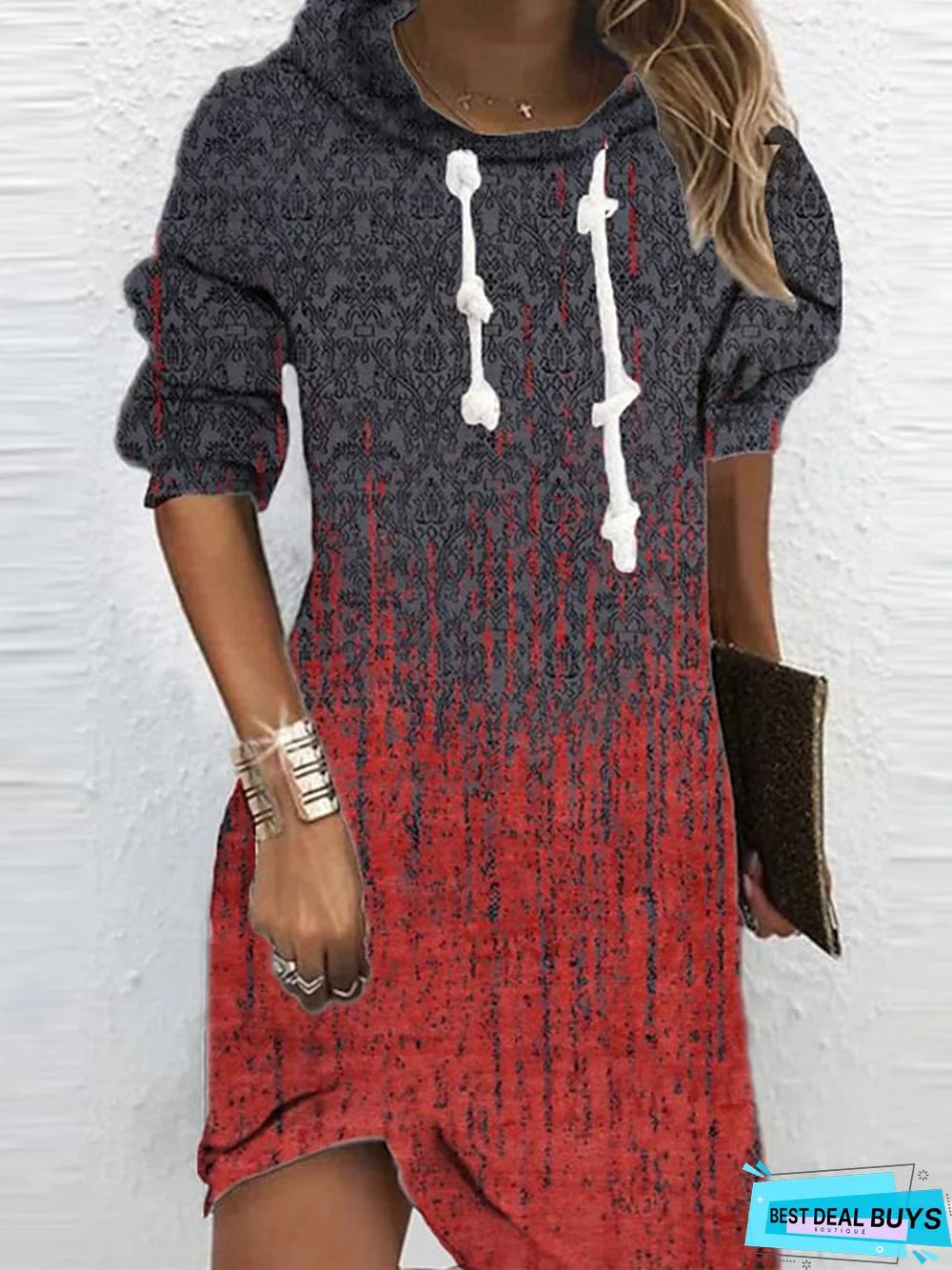 Women&lsquo;s Hoodie Dress Winter Dress Sweatshirt Dress Winter Dress  Green Blue Purple Long Sleeve Floral Print Winter Fall Hooded Vacation Casual Fall Dress 2022 S M L XL XXL 3XL