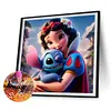 4-Piece Set - Stitch And Disney Princesses Series-Full Round Diamond Painting 30*30CM