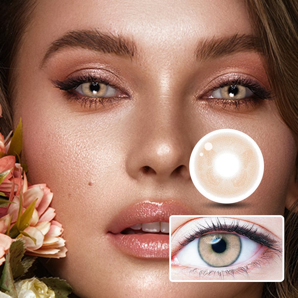 NEBULALENS Butterfly Brown Yearly Prescription Colored Contact Lenses NEBULALENS