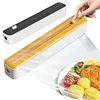 Plastic Wrap Dispenser with Cutter Magnetic Food Cling Film Cutter Kitchen Tool