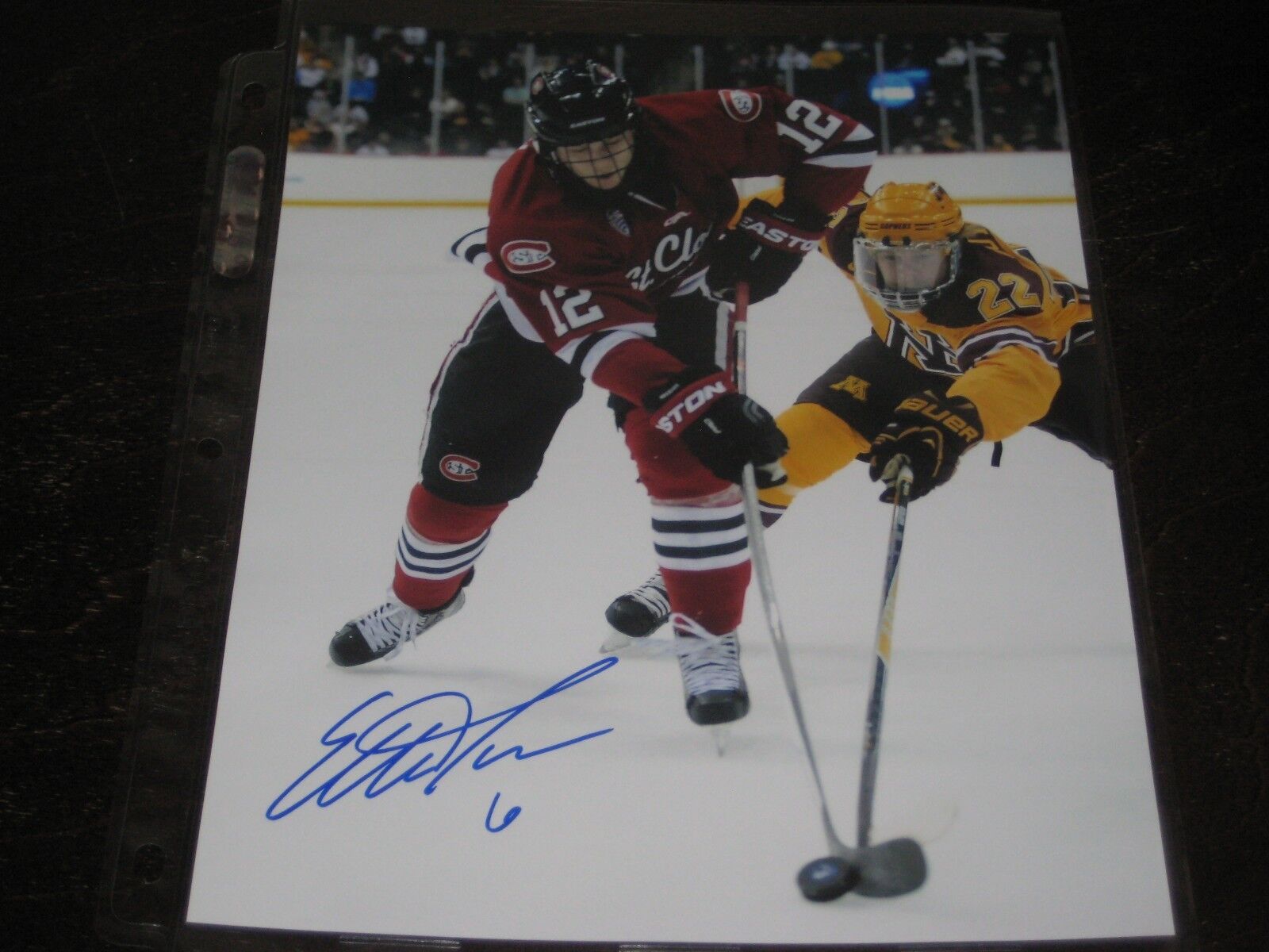 ETHAN PROW autographed ST. CLOUD STATE HUSKIES 8x10 Photo Poster painting PITTSBURGH PENGUINS