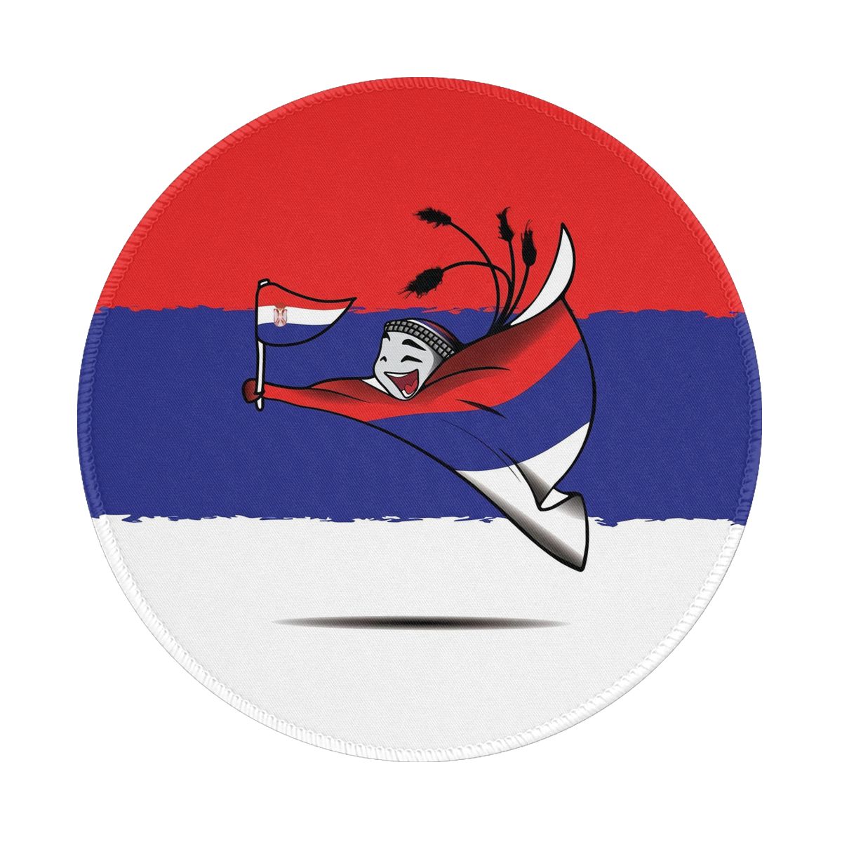 Serbia World Cup 2022 Mascot Gaming Round Mousepad for Computer Laptop