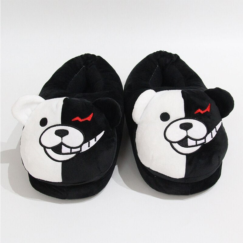 Slippers for Home Plush Animal slippers Warm winter Cotton Slippers Black White Bear Cartoon Cosplay Cute Couple Slippers