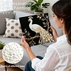 (25x25cm)DIY Pearl Painting Peacock Framed Handmade Pearl Material Art Kit Living Room Decor
