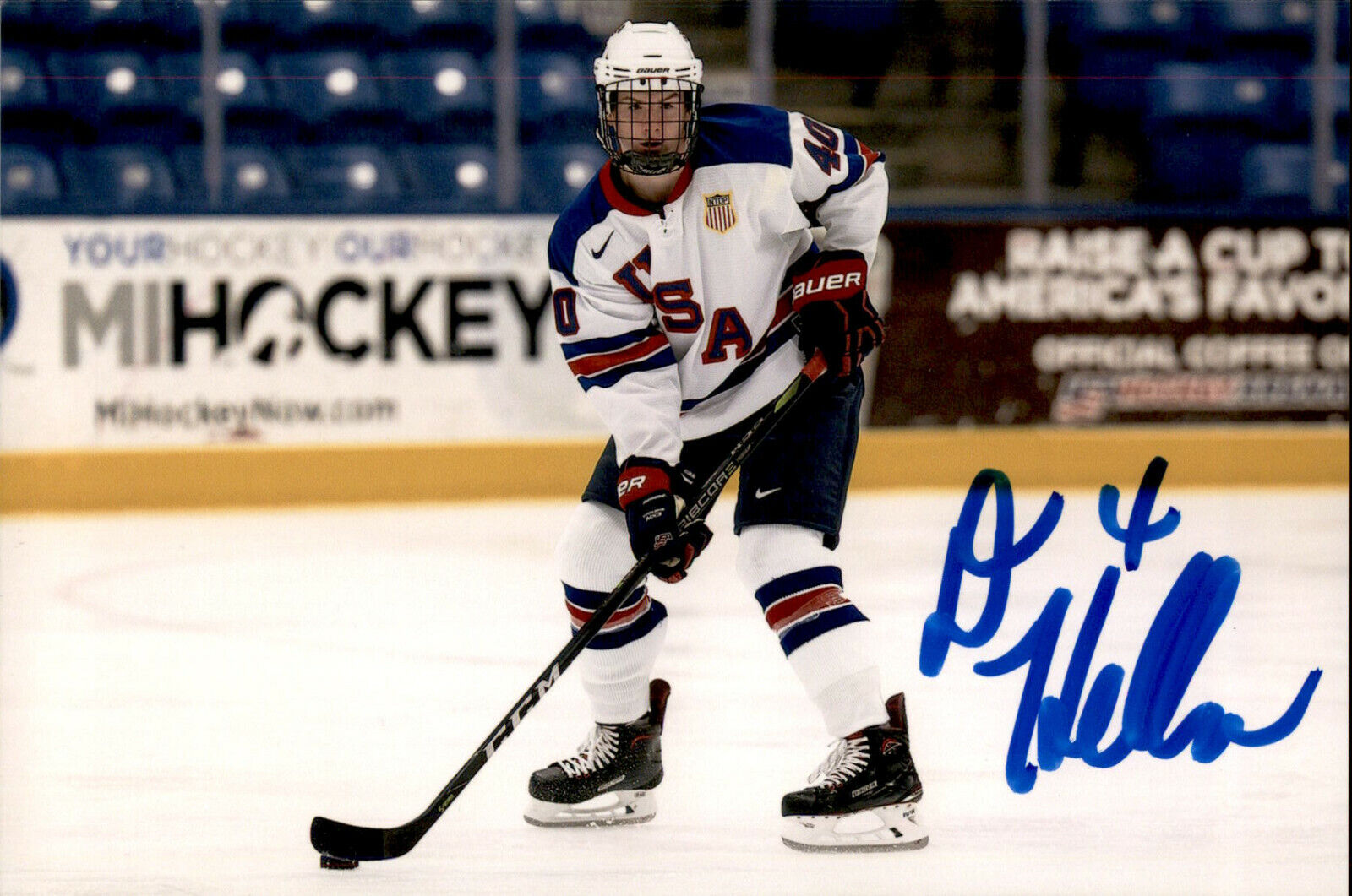 Drew Helleson SIGNED 4x6 Photo Poster painting COLORADO AVALANCHE / TEAM USA #2