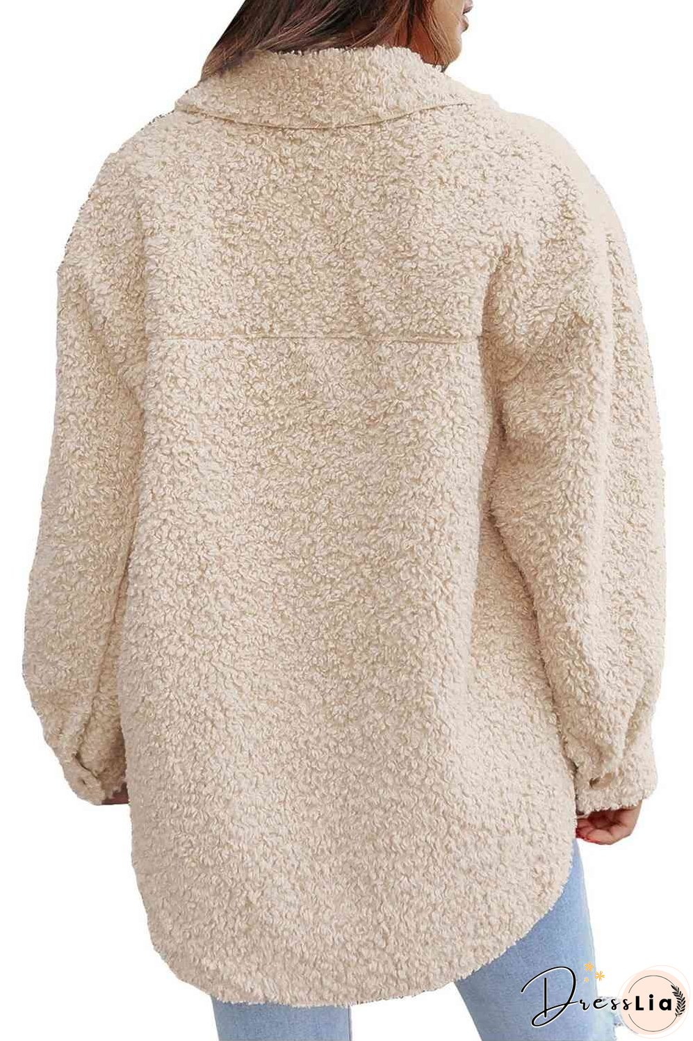 Collared Neck Button Front Coat with Pocket