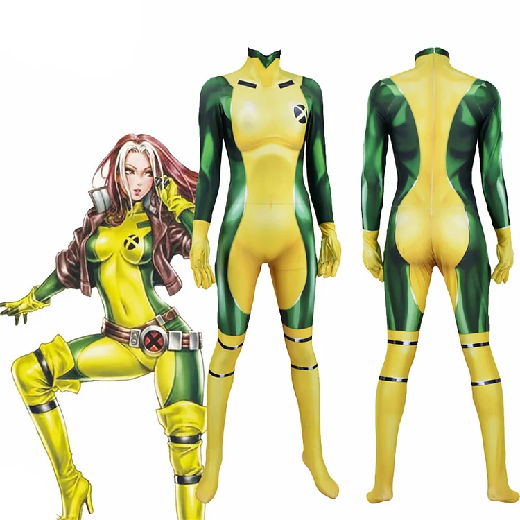 X-Men Rogue Cosplay Costume Bodysuit