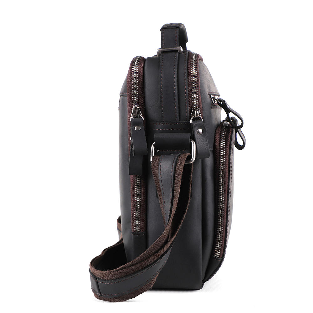 Men's messenger bag casual retro large capacity genuine leather bag