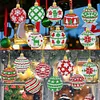 12PCS Diamond Painting Christmas Balls Keychain for Christmas Home Party Decor