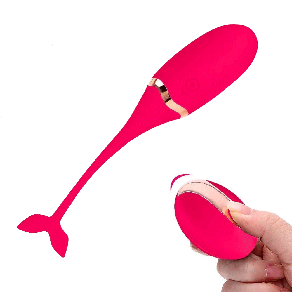 Wireless Whale Egg Remote Control Vibration Fish Tail - Rose Toy