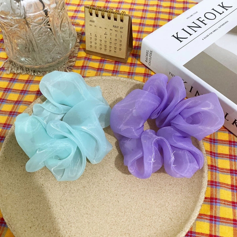 Women’s Minimalist Korean Style Geometric Solid Color Polyester Hair Tie