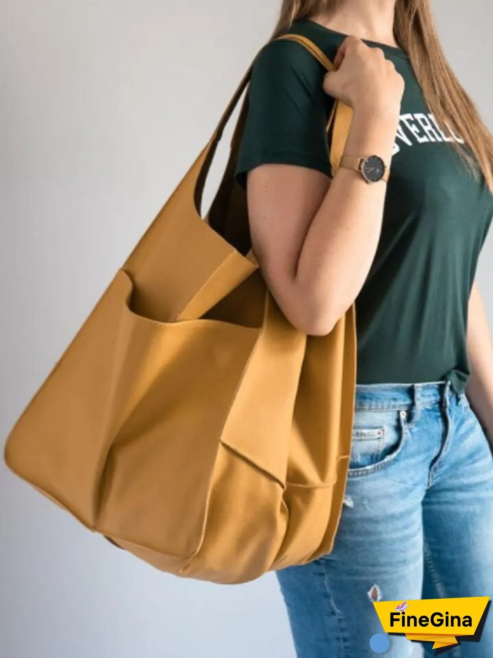 Simple Soft Leather Large Capacity One Shoulder Handbag