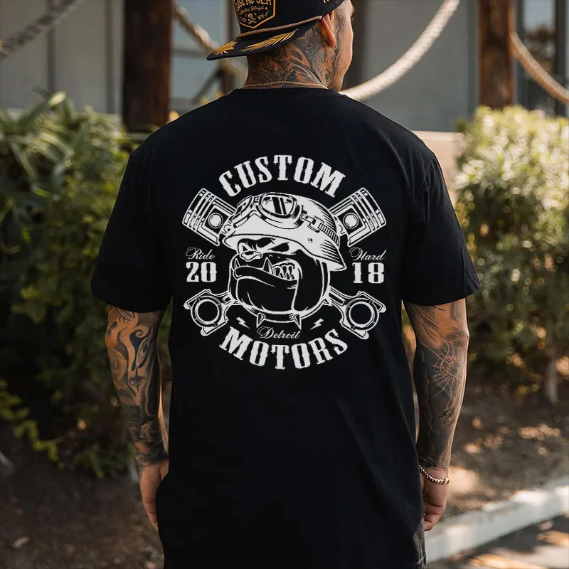 Custom Motors White Print T-shirt