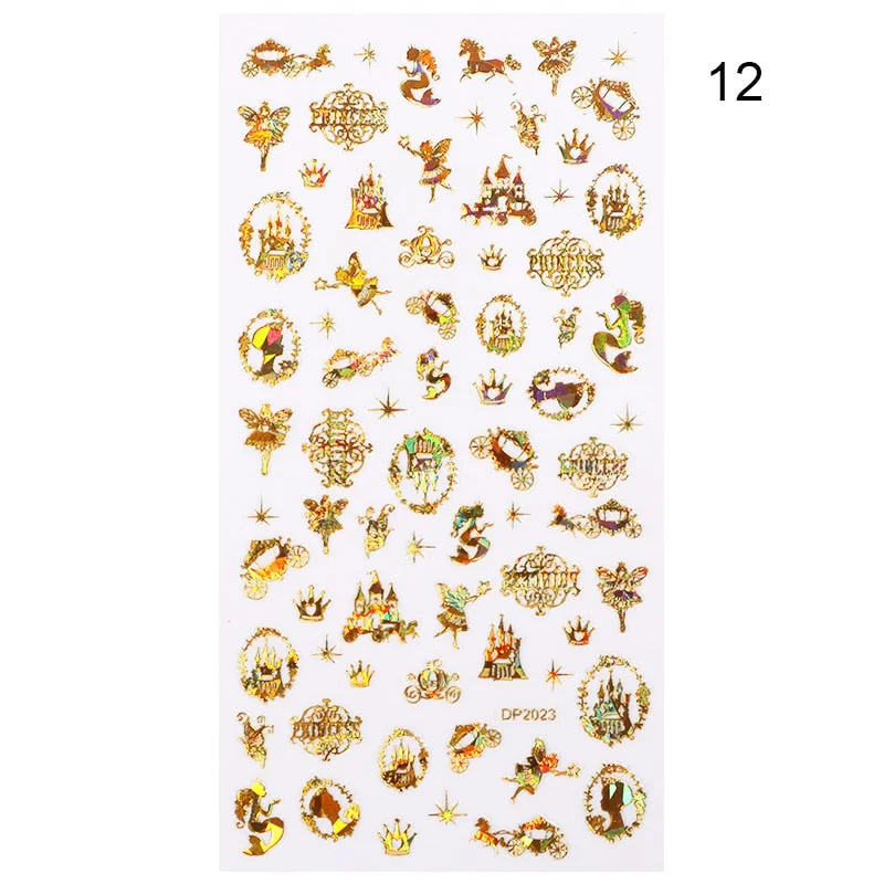 1 Sheet Nail Art 3D Nail Sticker Butterfly Colorful Nail Decals Fairy Tales Nail Transfer Decals Nail Decorations DIY Design