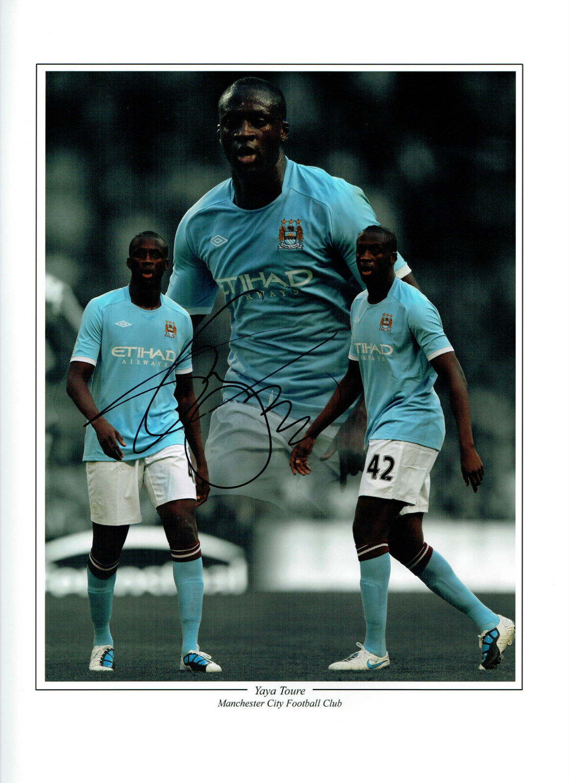 Yaya TOURE Signed Autograph 16x12 Manchester City Montage Photo Poster painting AFTAL COA