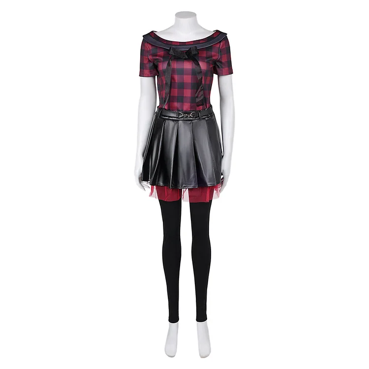 Lisa Frankenstein (2024) Misty Red Dress Set Outfits Cosplay Costume Halloween Carnival Suit