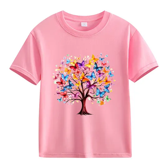 【2Y-13Y】Colorful Butterfly Tree Of Life Kids' T-Shirt