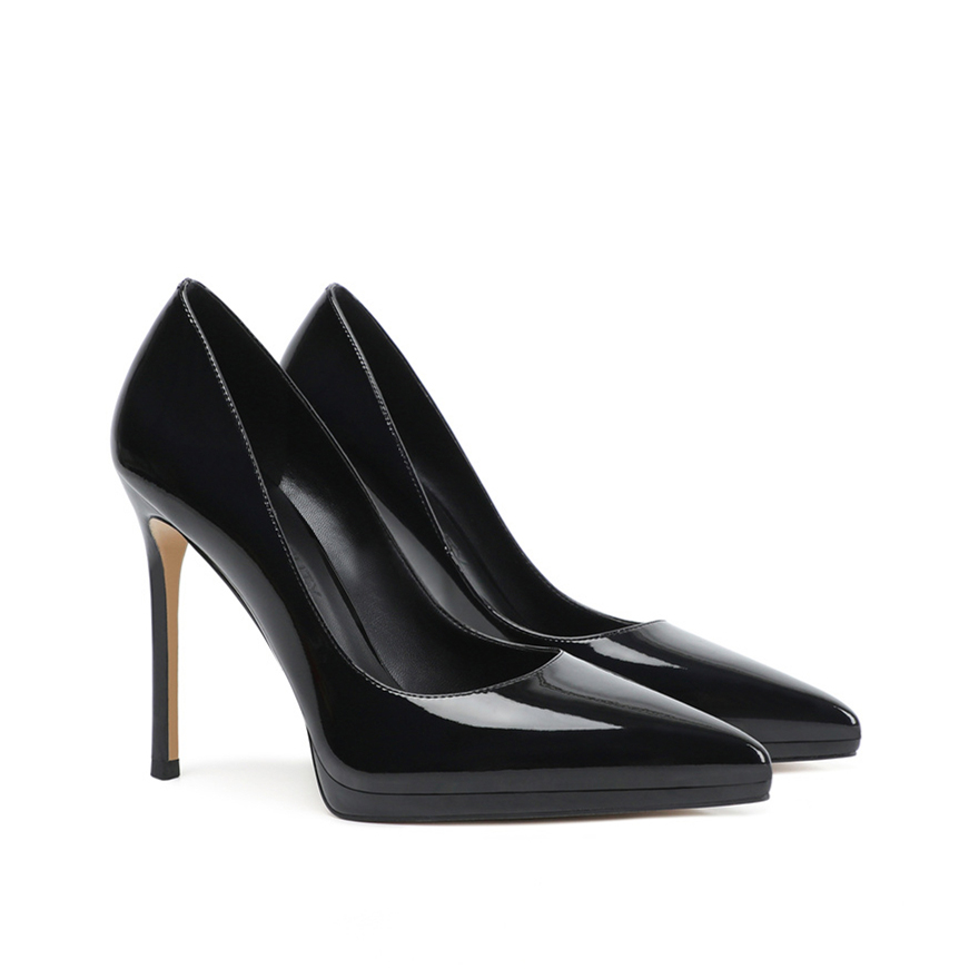 100mm Women Stiletto Mid Heel Close Pointed Toe Dress Shoes-MERUMOTE