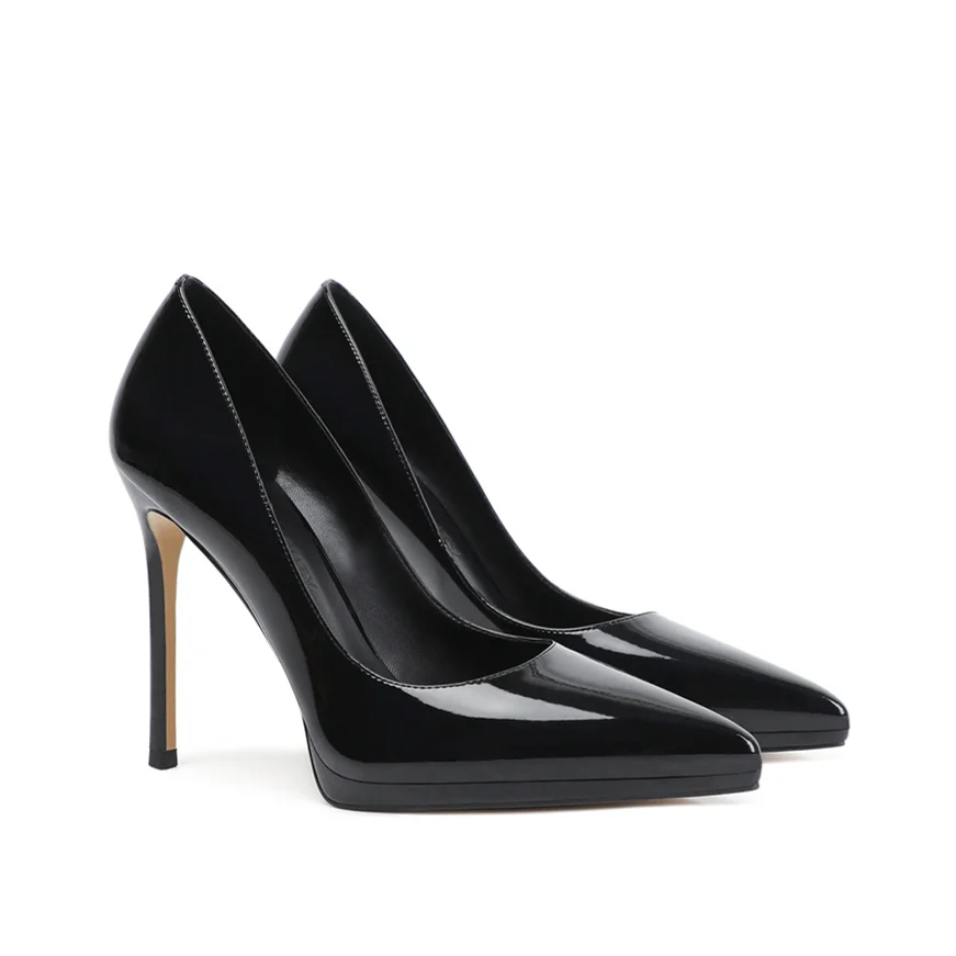 100mm Women Stiletto Mid Heel Close Pointed Toe Dress Shoes-MERUMOTE