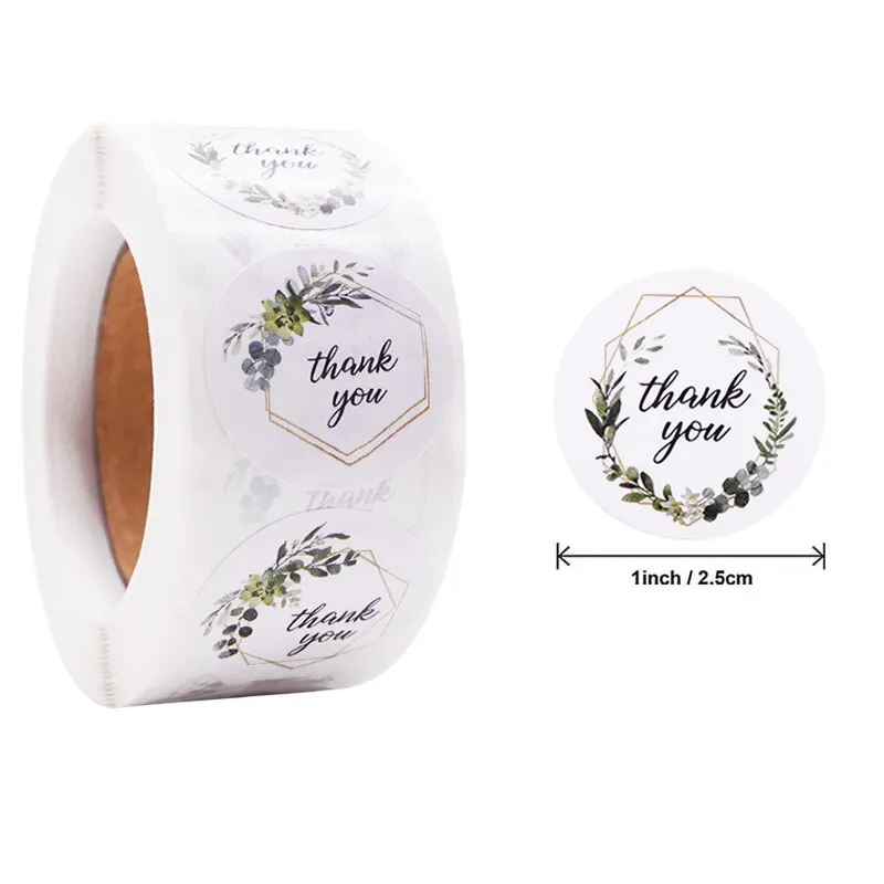 500pcs 1inch Thank You Stickers Round Seal Label Stationery Stickers Wedding Birthday Party Decoration Handmade Christmas Gifts