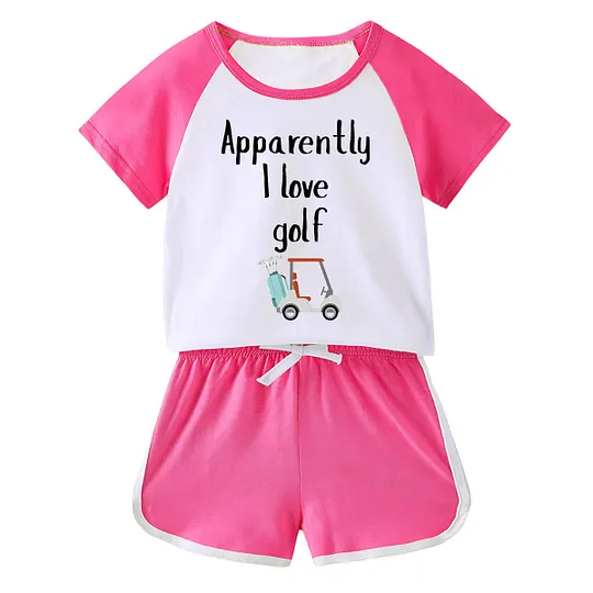 【18M-11Y】Toddler 'Apparently I Love Golf' 2-Piece Outfit