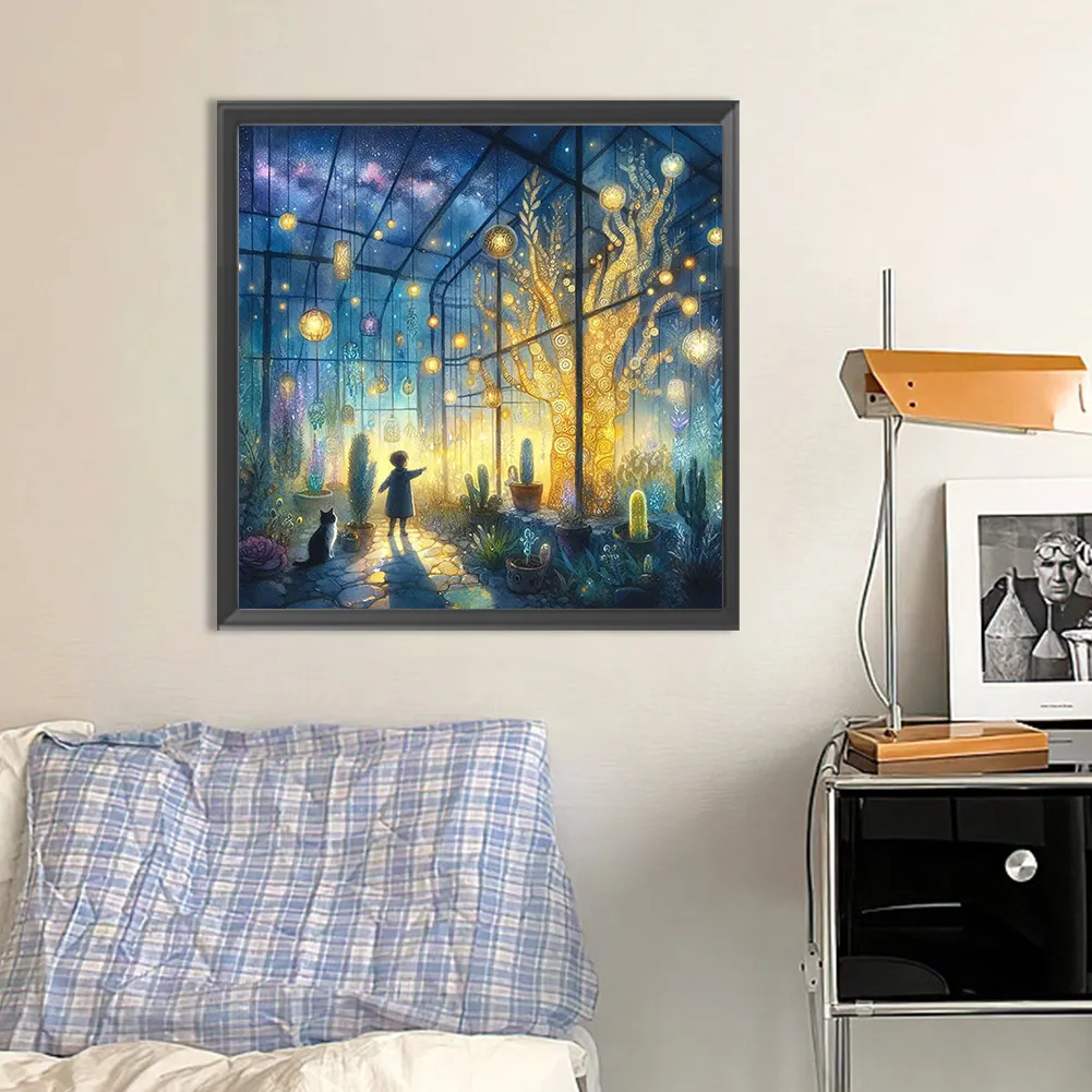 Partial AB Diamond Painting - Full Round Drill - Flower Room(Canvas|45*45cm)