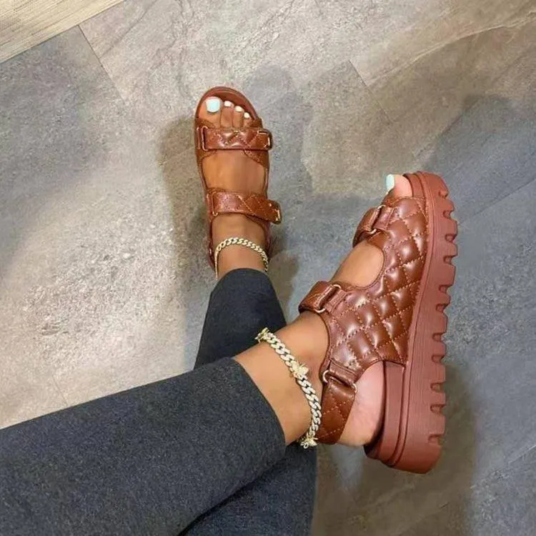 Women Sandals Platform Heels Flat Shoes Ladies Light Sandals Non-slip Summer Fashion Outdoor Female Beach Footwear 2021 New