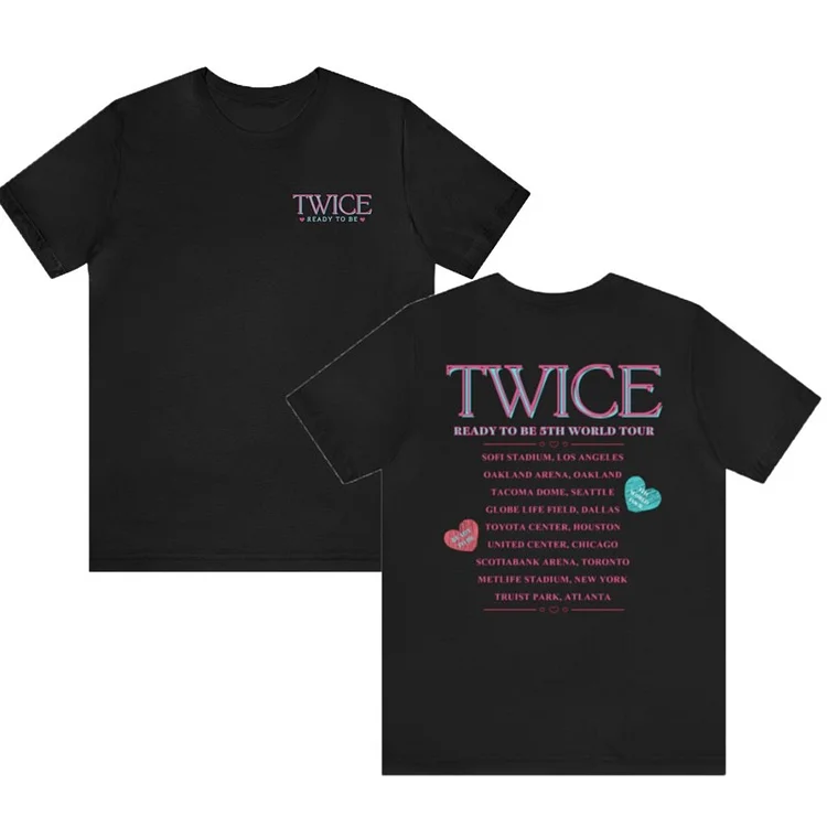 TWICE 5th World Tour READY TO BE US Heart T-shirt