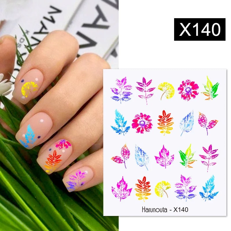 1PC Lemon Banana Nail Water Decals Watermelon Avocado Fruit Flower Leaf Water Transfer Sliders Nail Stickers For Nails Manicures-Nail Inspo