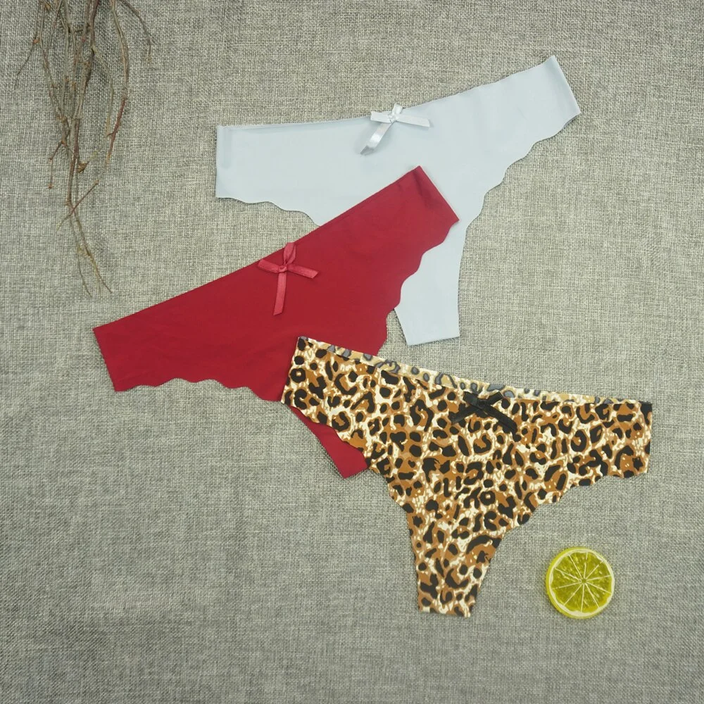 Billionm Plus Size Thong Femme Gstring Seamless Panties Sexy Pack Thongs Woman Low-rise Silk High Quality Panty Leopard S-4XL