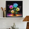 Glow-In-The-Dark Rose - Rundbohrer Diamantmalerei - 30*30cm