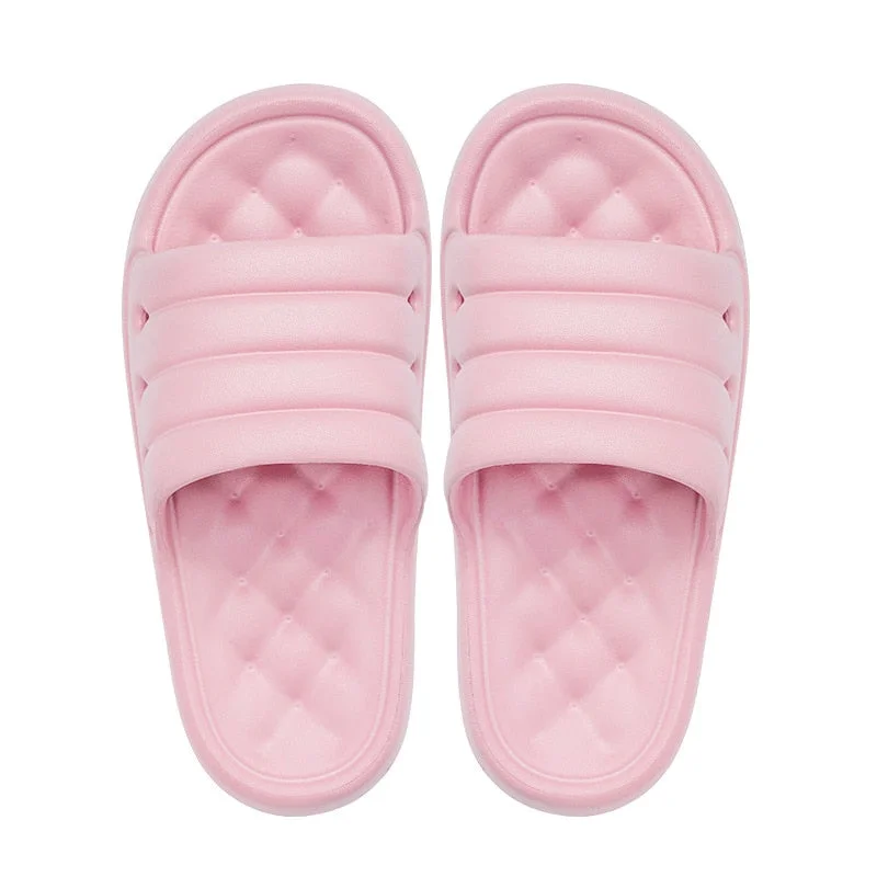 Cute Candy Color Household Slippers 3.5 cm Platform Thick Bottom Soft Non-Slip Slides  Massage Soles Men  Women Bathing Shoes
