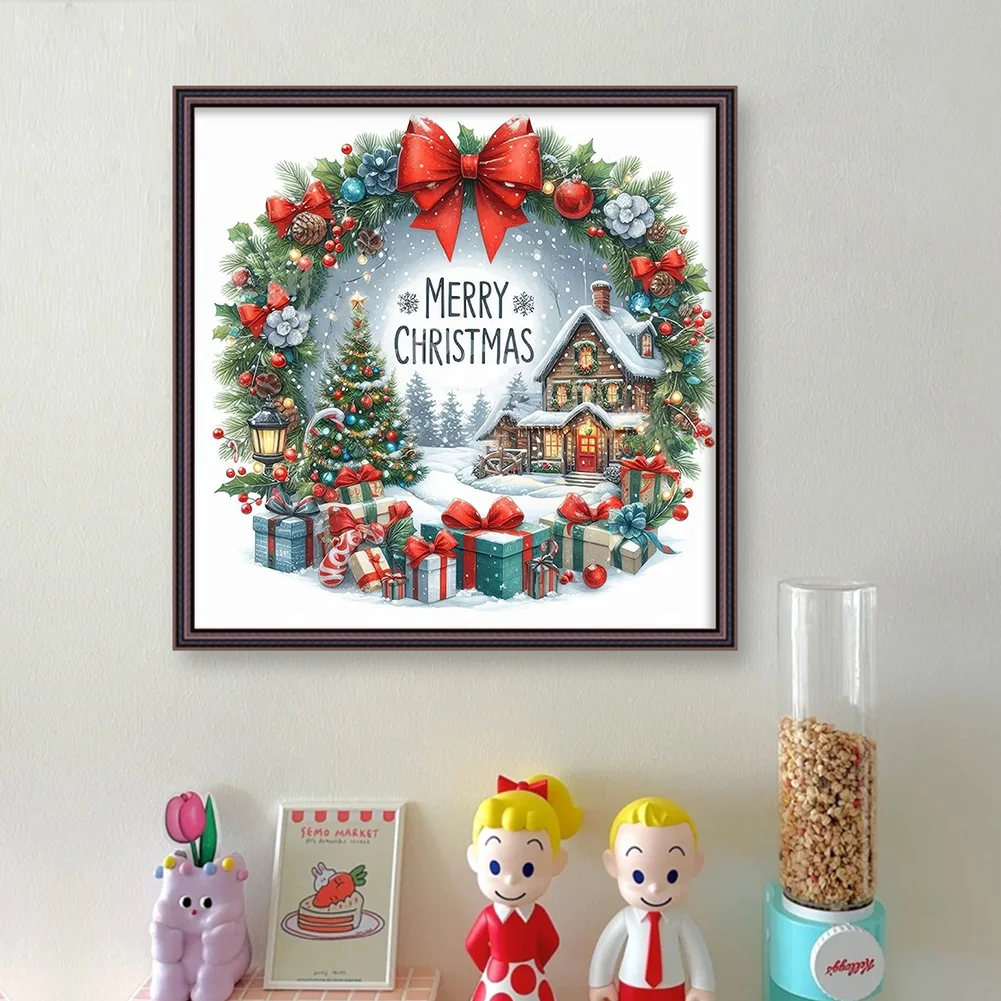14CT Full Counted Cross Stitch Kit - Christmas Cottage (40*40cm)