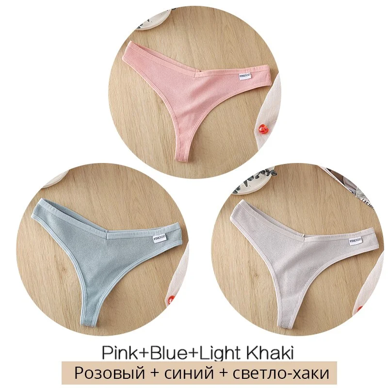 Billionm Sexy Panties Cotton Thongs Women Underwear Striped G-String Sexy Lingerie Soft Female Underpants Girls G-String Panties