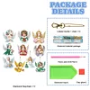 10pcs 2D Flat DIY Diamond Painting Keychain Double Sided Drill Keyrings (Angels)