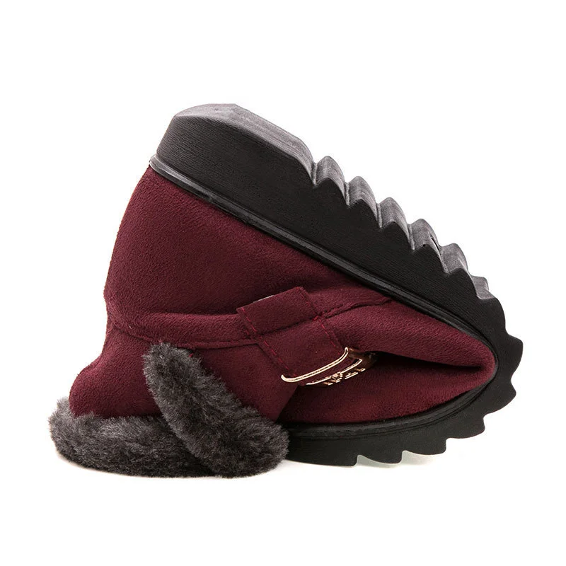 Churchf Churchf Bird Winter Warm Cotton Boots And Velvet And Thick Mother Cotton Shoes Soft Sole Non-Slip Mother Shoes Short Boots Hair