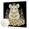 DIY Pearl Painting Mouse for Home Wall Decor with Frame(30x30cm)