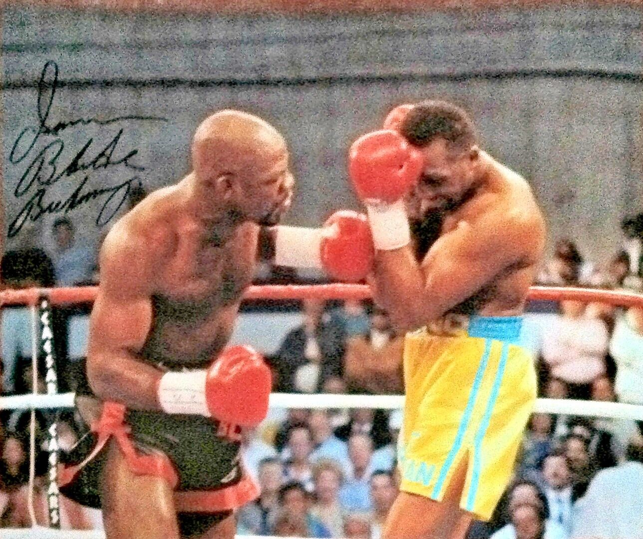 IRAN BARKLEY WORLD CHAMPION SIGNED BOXING Photo Poster painting v THOMAS HEARNS COA SEE PROOF