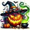 (40*40cm)Halloween Pumpkin Wizard - Full Round Drill Diamond Painting