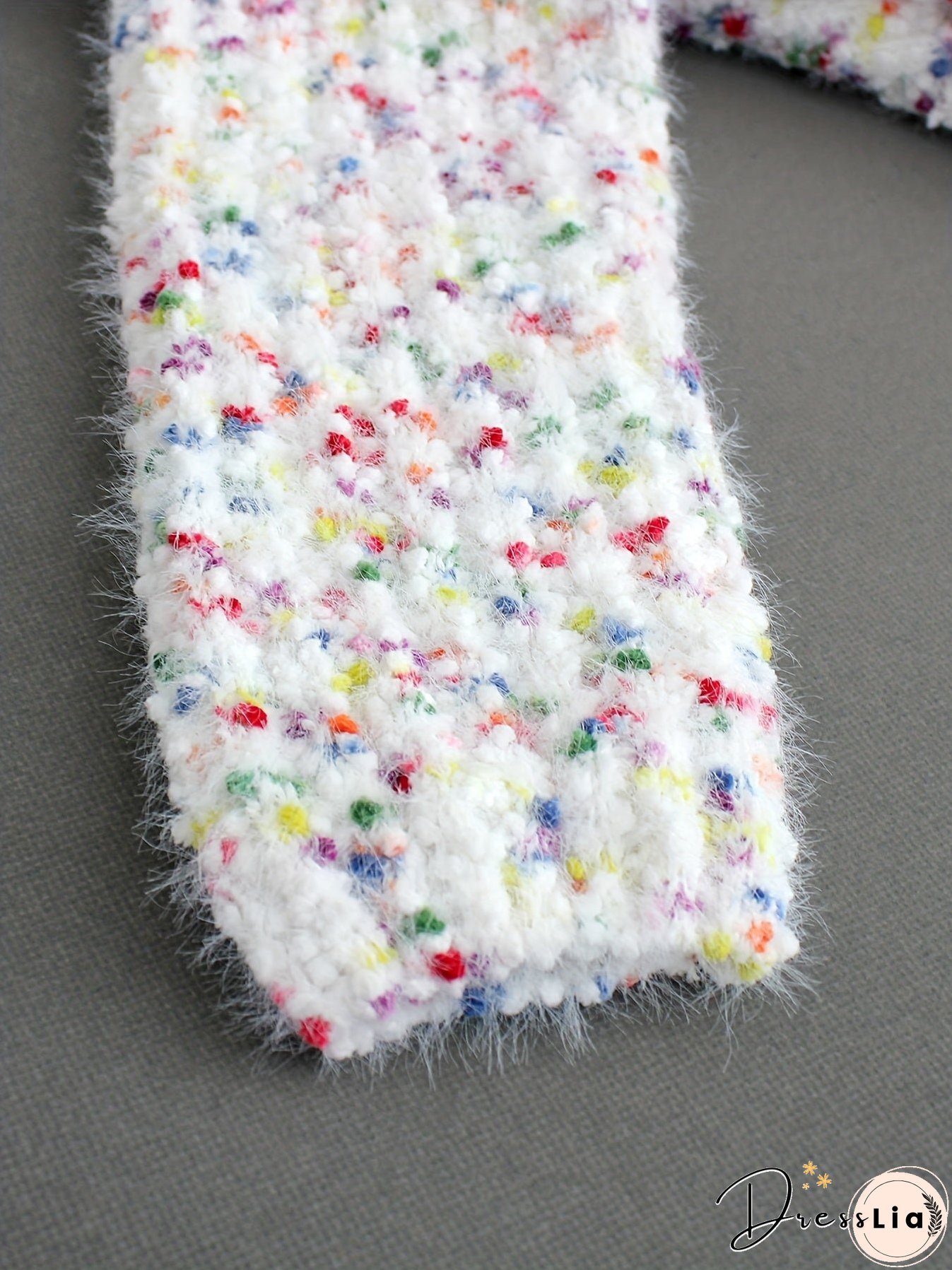 Colorful Dot Turtle Neck Pullover Sweater, Casual Long Sleeve Crop Sweater, Women's Clothing