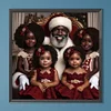 Afroamerikanischer Weihnachtsmann und Kinder - Rundbohrer Diamantmalerei - 40*40cm